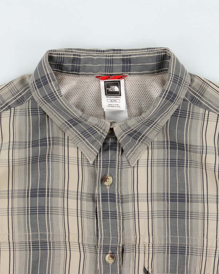 Vintage Y2K 00s The North Face Plaid Textured Stitch Short Sleeve Technical Shirt - XL