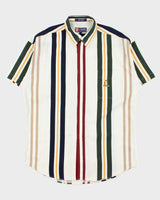Vintage 1990s Chaps Ralph Lauren Striped Heavyweight Short Sleeve Shirt - L