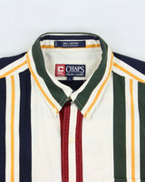 Vintage 1990s Chaps Ralph Lauren Striped Heavyweight Short Sleeve Shirt - L