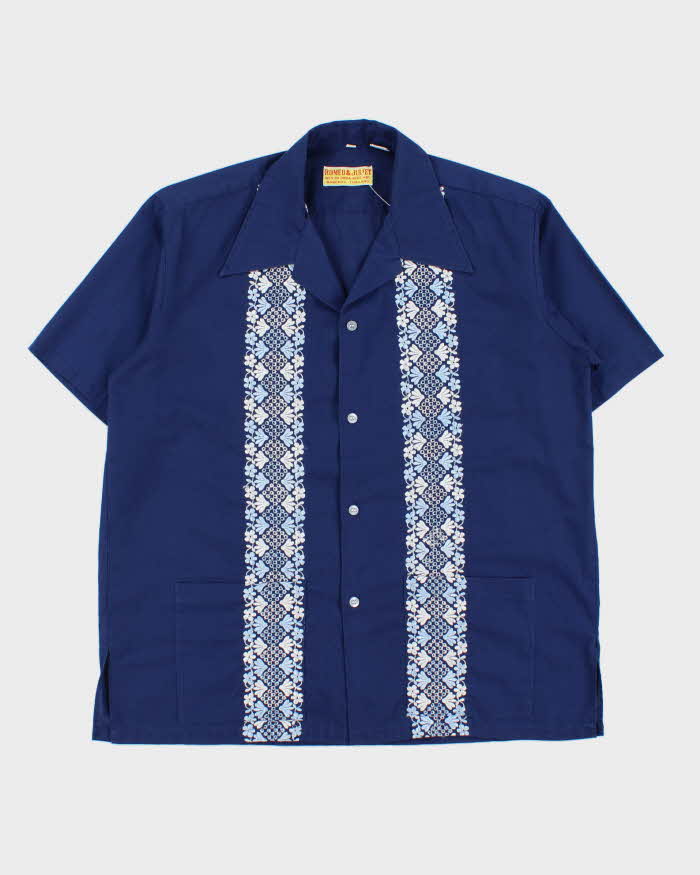 Vintage 1970s Romeo & Juliet Thai Embroidered Short Sleeve Bowling Shirt - L