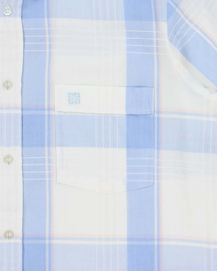 Vintage 1990s Givenchy Monsieur Plaid Short Sleeve Shirt - S