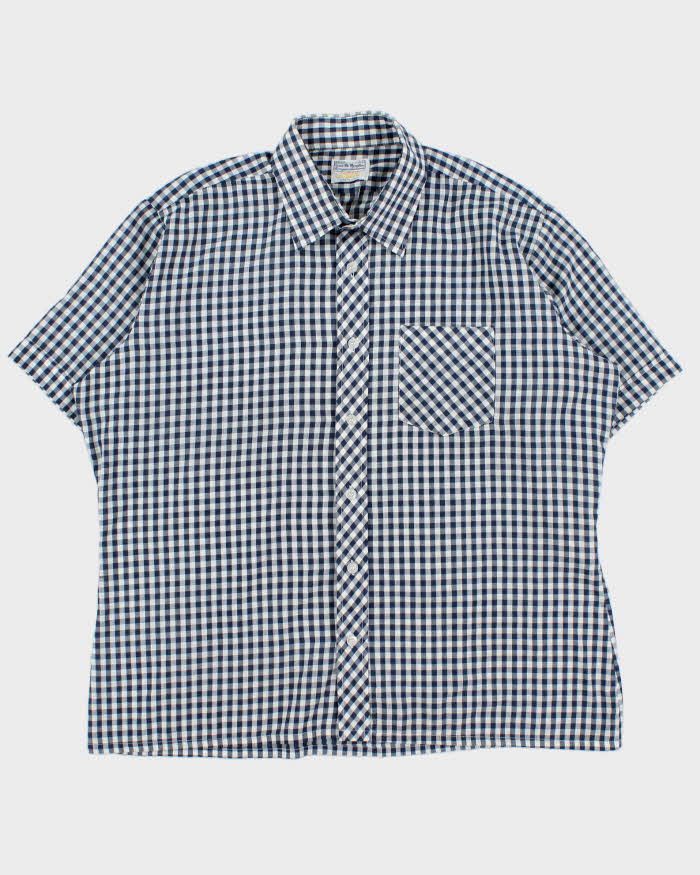 Vintage 1980s Sears Sport Life Gingham Check Short Sleeve Shirt - XL