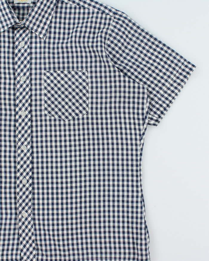 Vintage 1980s Sears Sport Life Gingham Check Short Sleeve Shirt - XL