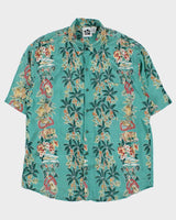 Vintage 1990s Hilo Hattie Silk Floral Hawaiian Shirt - L