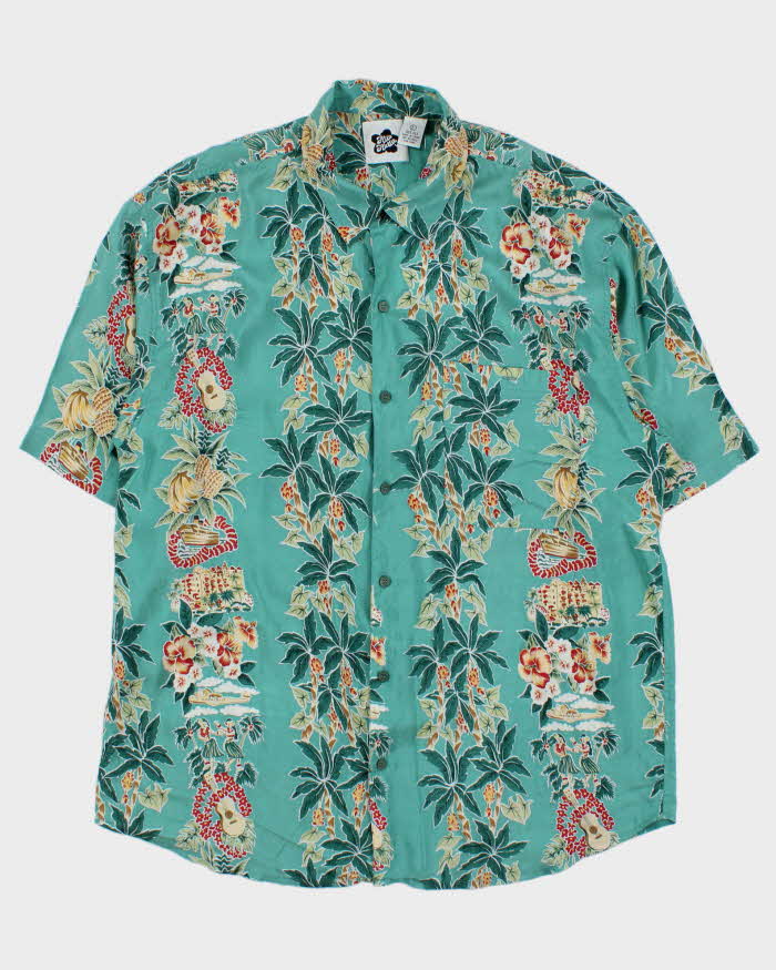 Vintage 1990s Hilo Hattie Silk Floral Hawaiian Shirt - L