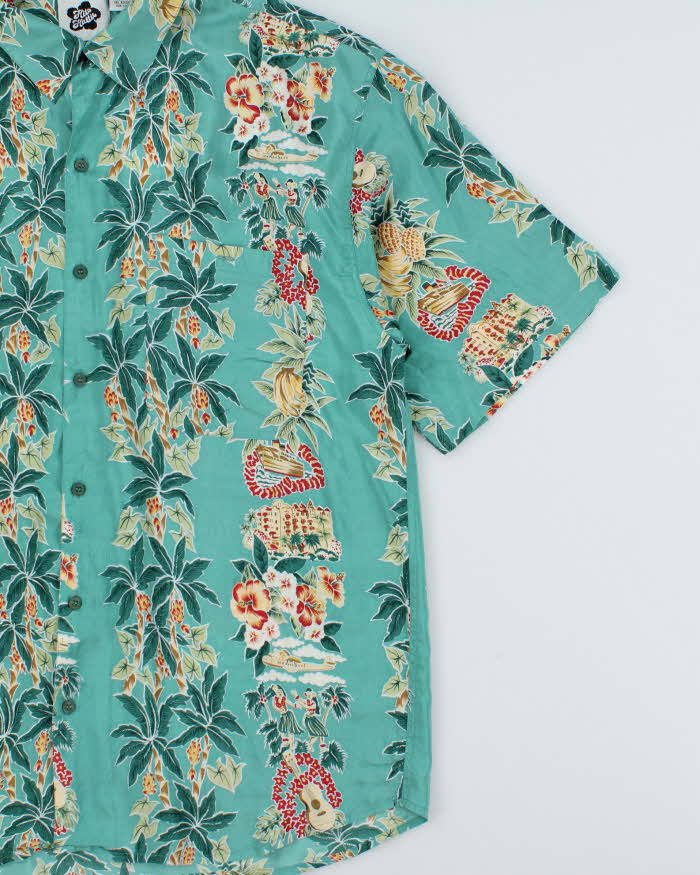 Vintage 1990s Hilo Hattie Silk Floral Hawaiian Shirt - L
