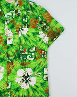 Vintage 1960s Royal Hawaiian Made In USA Heavyweight Coconut Cloth Floral Aloha Shirt - L
