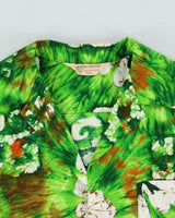 Vintage 1960s Royal Hawaiian Made In USA Heavyweight Coconut Cloth Floral Aloha Shirt - L