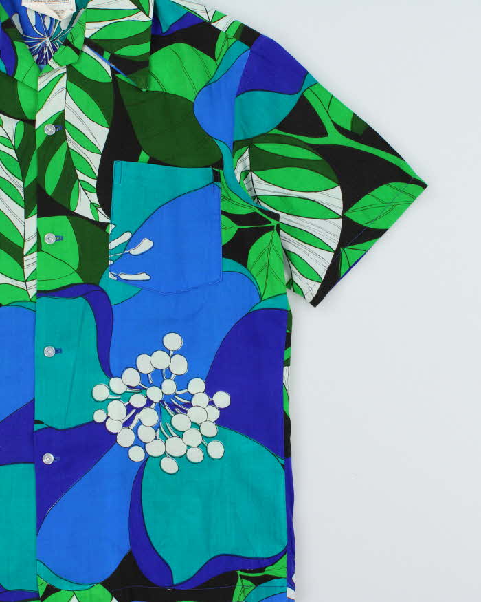 Vintage 1970s Kawika Of Hawaii Made In USA Floral Hawaiian Shirt - L