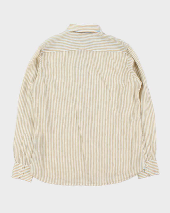 Vintage Y2K 00s Tommy Hilfiger Premium Linen Striped Long Sleeve Shirt - M