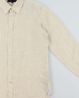 Vintage Y2K 00s Tommy Hilfiger Premium Linen Striped Long Sleeve Shirt - M