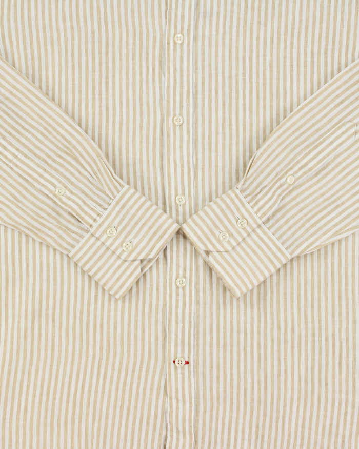 Vintage Y2K 00s Tommy Hilfiger Premium Linen Striped Long Sleeve Shirt - M