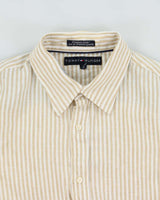 Vintage Y2K 00s Tommy Hilfiger Premium Linen Striped Long Sleeve Shirt - M