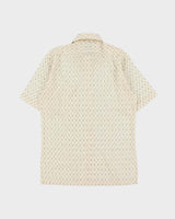 Vintage 1970s Dadi Patterned Sheer Short Sleeve Shirt - S