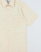 Vintage 1970s Dadi Patterned Sheer Short Sleeve Shirt - S