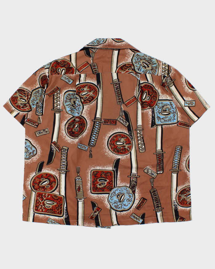 Vintage 1950s Ko-To Japan Hand Printed In USA Hawaiian Aloha Shirt - S