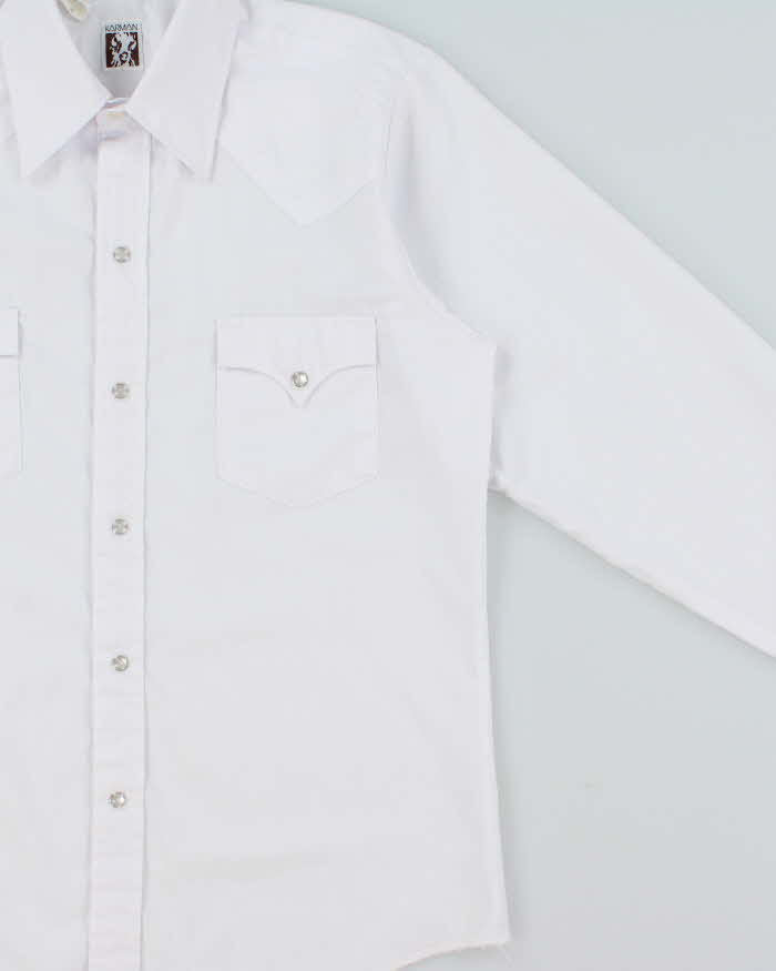 Vintage 1990s Karman Perma Press Pearl Snap Button Long Sleeve Western Shirt - M