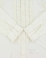Vintage 1970s Arrow Formal Perma Press Paisley Ruffle Long Sleeve Tuxedo Shirt - L