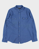 Vintage Y2K 00s Polo Jeans Ralph Lauren Pearl Snap Button Patterned Long Sleeve Western Shirt - L