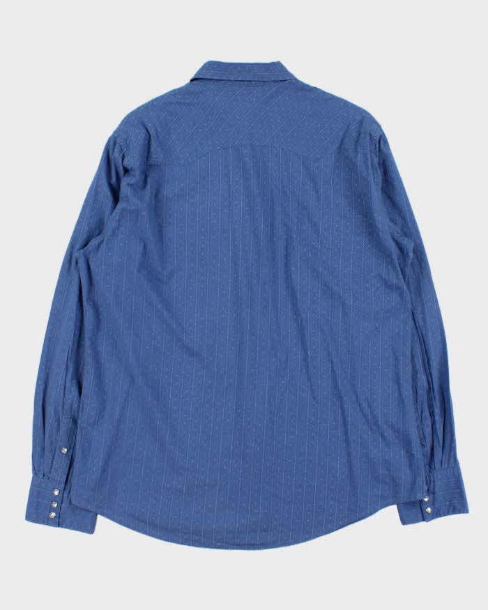 Vintage Y2K 00s Polo Jeans Ralph Lauren Pearl Snap Button Patterned Long Sleeve Western Shirt - L
