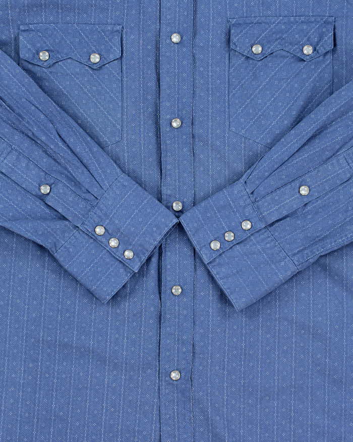 Vintage Y2K 00s Polo Jeans Ralph Lauren Pearl Snap Button Patterned Long Sleeve Western Shirt - L