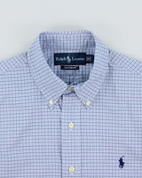 Vintage Y2K 00s Ralph Lauren Windowpane Check Classic Fit Long Sleeve Shirt - M