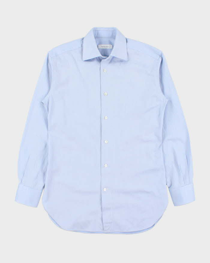 Vintage Ermenegildo Zegna Patterned Regular Fit Long Sleeve Shirt - S