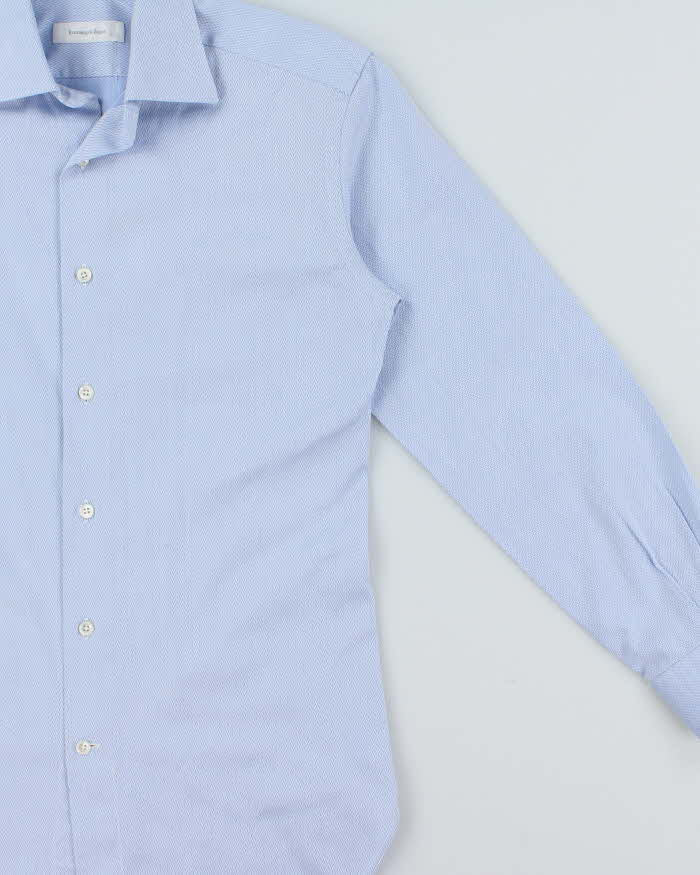 Vintage Ermenegildo Zegna Patterned Regular Fit Long Sleeve Shirt - S