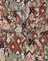 Vintage 1980s Christian Dior Monsieur Aztec Patterned Long Sleeve Shirt - L