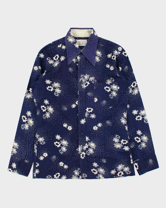 Vintage 1970s Sears 'The Shaped Shirt' Floral Perm Press Long Sleeve Shirt - M