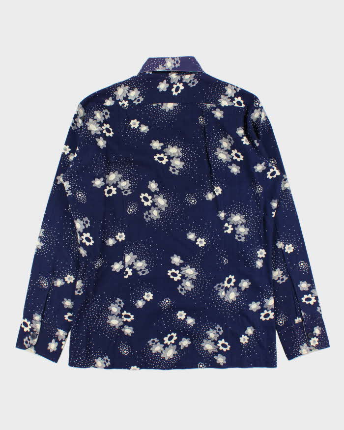 Vintage 1970s Sears 'The Shaped Shirt' Floral Perm Press Long Sleeve Shirt - M