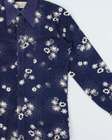 Vintage 1970s Sears 'The Shaped Shirt' Floral Perm Press Long Sleeve Shirt - M