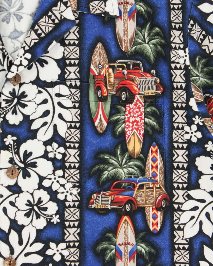 Vintage 1990s Howie Made In USA Floral Hawaiian Shirt - M
