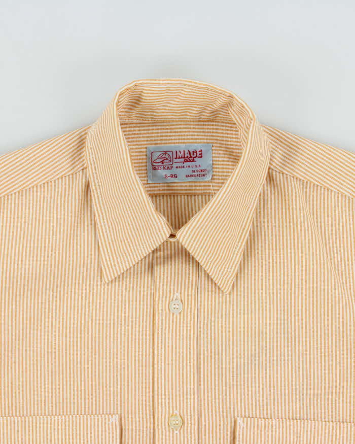 Vintage 1980s Red Kap Made In USA Striped Short Sleeve Workwear Shirt - S