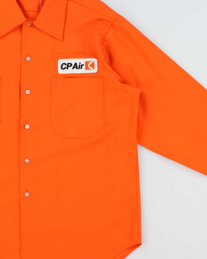 Vintage 1970s Anchor Union Made Canadian Airline Long Sleeve Workwear Shirt - L