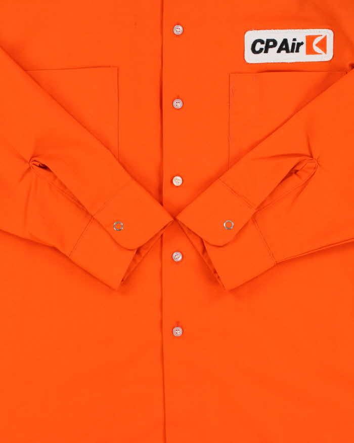 Vintage 1970s Anchor Union Made Canadian Airline Long Sleeve Workwear Shirt - L