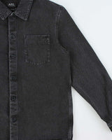 Vintage A.P.C Heavyweight Charcoal Stonewash Denim Long Sleeve Shirt - M