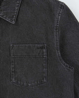 Vintage A.P.C Heavyweight Charcoal Stonewash Denim Long Sleeve Shirt - M