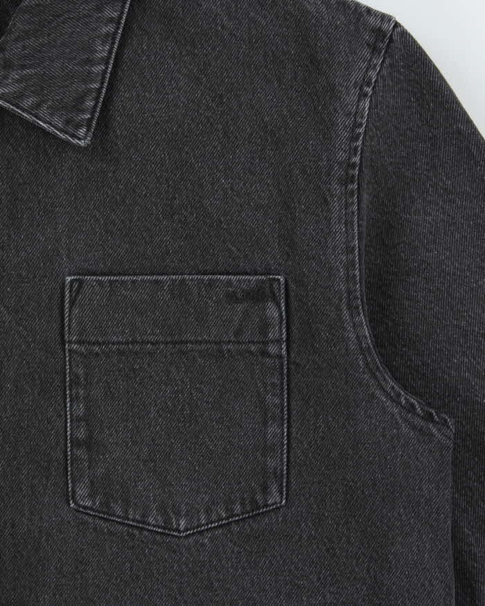 Vintage A.P.C Heavyweight Charcoal Stonewash Denim Long Sleeve Shirt - M