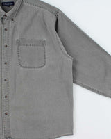 Vintage 1990s Oscar De La Renta Stonewash Denim Long Sleeve Shirt - XXL