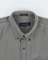 Vintage 1990s Oscar De La Renta Stonewash Denim Long Sleeve Shirt - XXL
