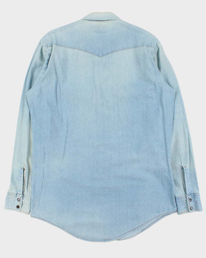 Vintage 1990s Levi's Snap Button Light Wash Denim Long Sleeve Western Shirt - L