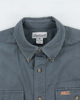 Vintage Y2K 00s Carhartt Heavyweight Loose Fit Long Sleeve Workwear Shirt - M