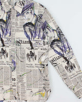 Vintage Y2K 00s Galliano Classic Gazette Print Long Sleeve Shirt - S