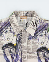 Vintage Y2K 00s Galliano Classic Gazette Print Long Sleeve Shirt - S