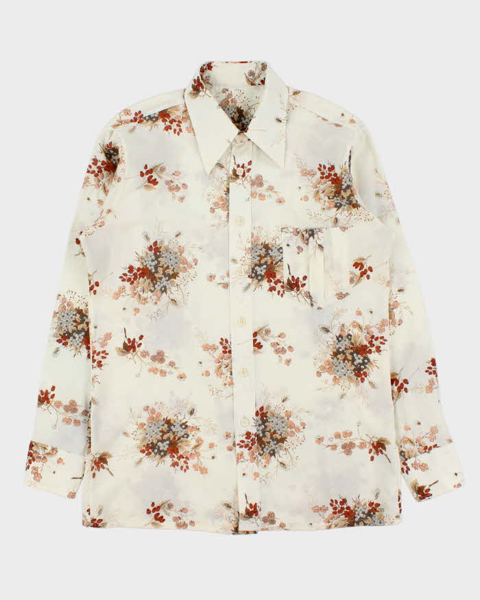 Vintage 1970s Floral Made In USA Long Sleeve Shirt - L