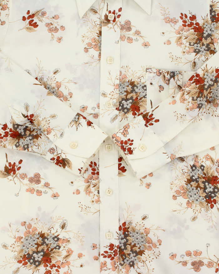 Vintage 1970s Floral Made In USA Long Sleeve Shirt - L