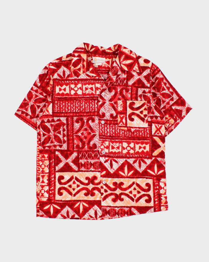 Vintage 1970s Kawika Of Hawaii Honolulu Made In USA Textured Hawaiian Shirt - M