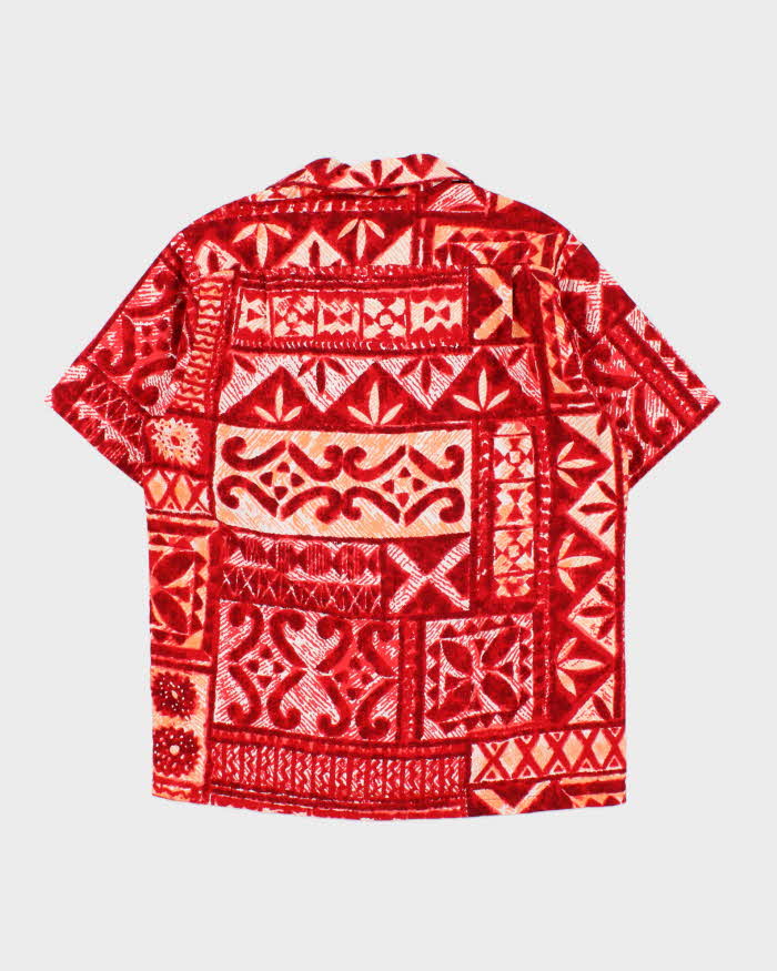 Vintage 1970s Kawika Of Hawaii Honolulu Made In USA Textured Hawaiian Shirt - M