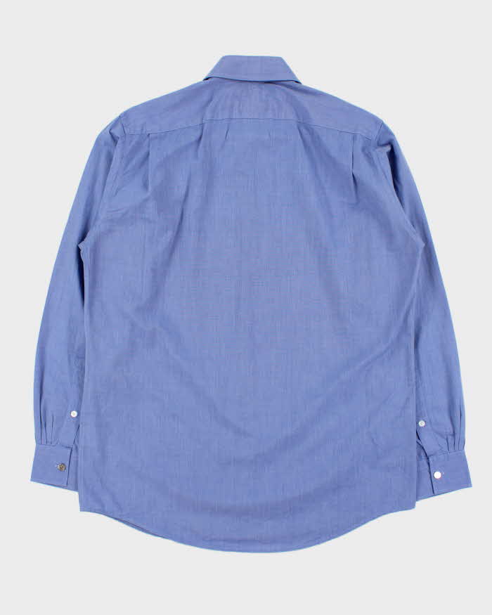 Vintage 1990s Hermes Chambray Cotton Long Sleeve Dress Shirt - M